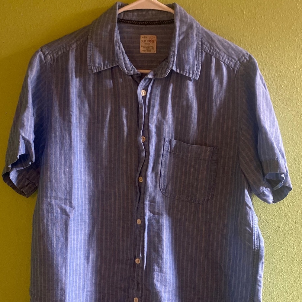 Old Navy casual short sleeved linen blend shirt